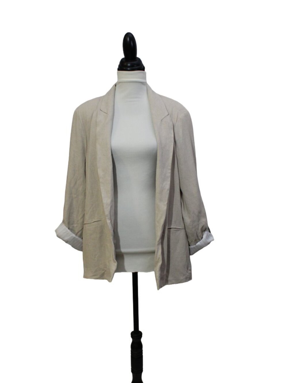 Oversized Linen Blend Blazer Simply Vera Vera Wang Sand Taupe Summer